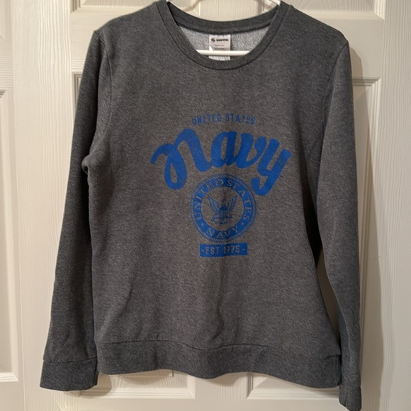 Soffe Gray Sweatshirt Size Large United States Navy - Picture 1 of 10